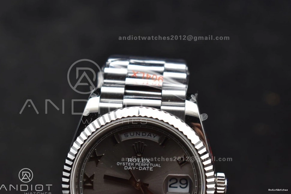 Best President 36 Weight) Bracelet Edition on Dial Grey Steel vr3255 684 SS 904L Efficient Roman QF (Gain V5 DayDate 0724